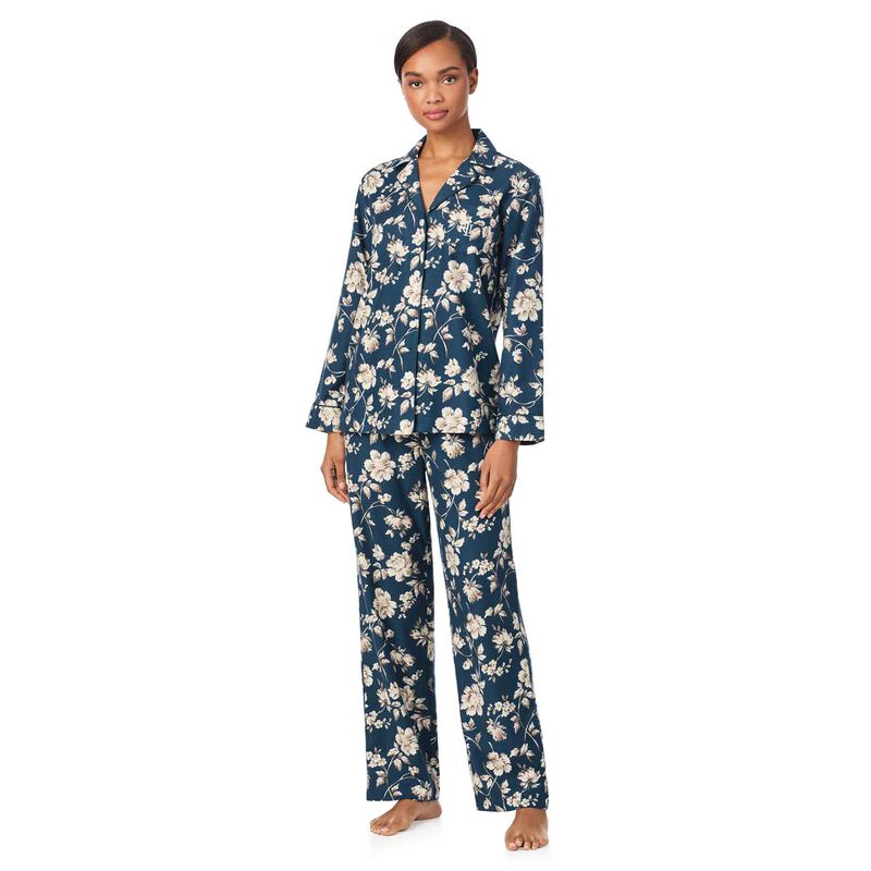 Lauren Ralph Lauren Cotton Sateen L/S Notch Collar Long Pajama Set image number 0